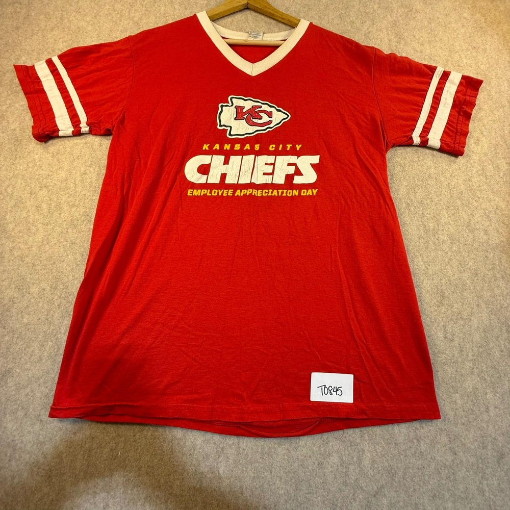 Kansas City Chiefs Augusta Sportswear Red‎ V-Neck Jersey T-Shirt Mens Large KC